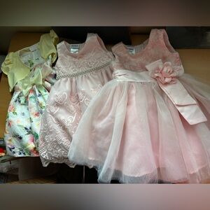 24month Dress bundle Pink Lace and Tulle Dress with Floral Pearl Accent